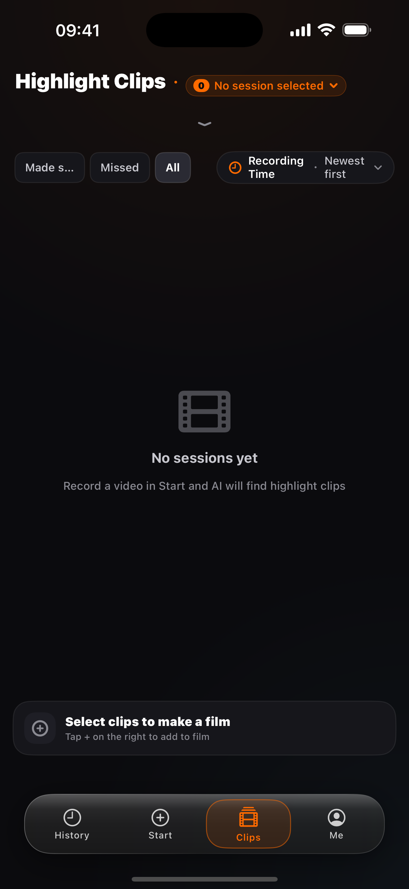 HoopX clips screen